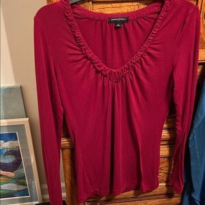 Banana Republic Women's Burgundy Long Sleeve Top